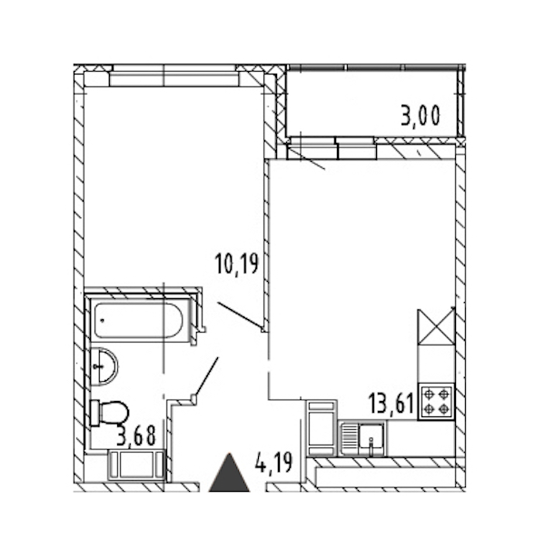 1-комнатная квартира 31.67 м², 17/17 эт., ЖК «Новые горизонты 2»
